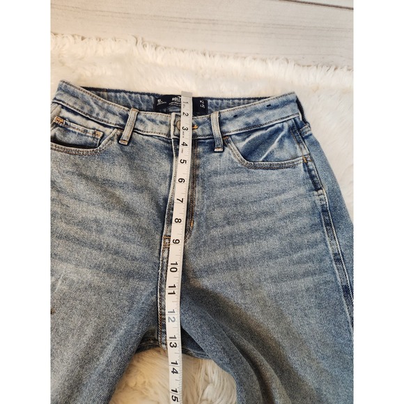 Hollister Womens Blue Stretch High Rise Distressed Vintage Ankle Mom Jeans Sz 27 - Picture 6 of 7